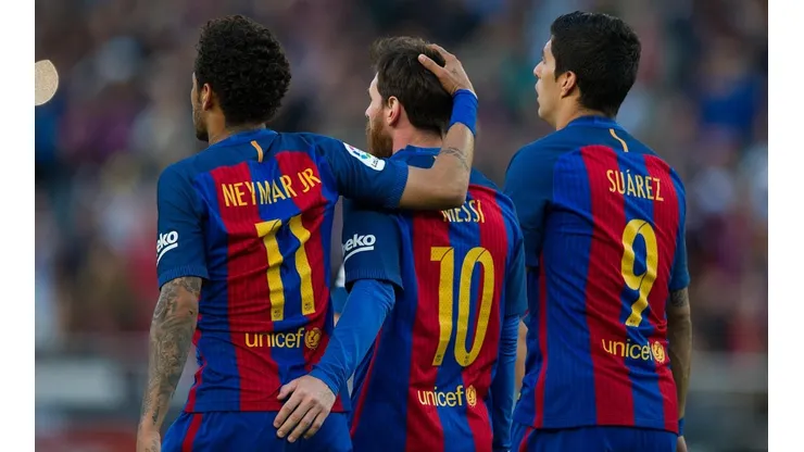 Neymar, Messi, Suárez. La MSN. (Getty)
