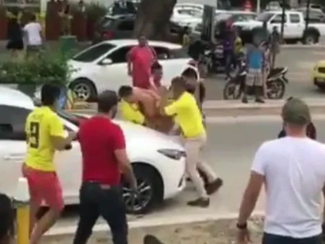 Impresionante pelea entre colombianos tras la victoria de la Selección
