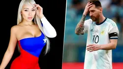 Antes que juegue Chile, Daniella Chávez aprovechó para pegarle a Messi