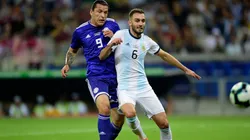 Pezzella jugó un rato ante Qatar.