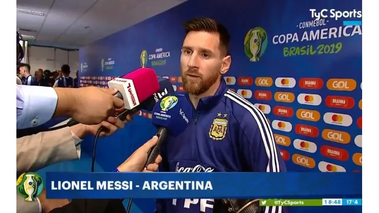 Lionel Messi luego de la victoria de Argentina.