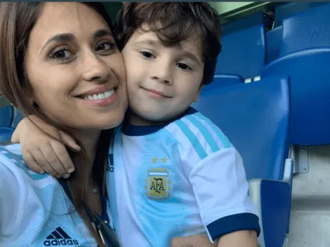 Derroche de dulzura: ahora Antonela subió selfie en el estadio con Mateo Messi