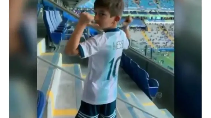 La alegría total de Thiago Messi, el hijo de Lionel.