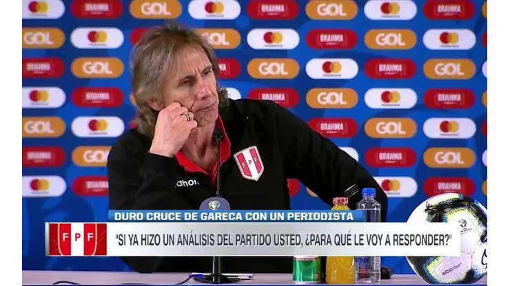 El picante de cruce de Ricardo Gareca con un periodista después del 5-0
