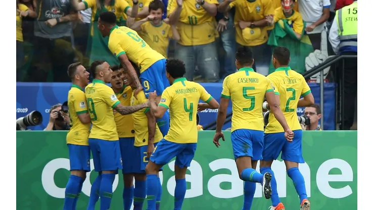 Foto de los jugadores de la Selección de Brasil.