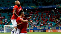 El festejo de los jugadores chilenos.