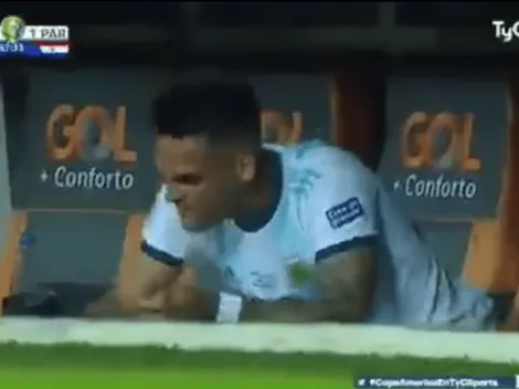 Video: Lautaro Martínez estaba re caliente en el banco de suplentes