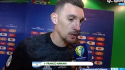 Apenas terminó el partido, Armani contó por qué se "sacó la bronca" con el penal
