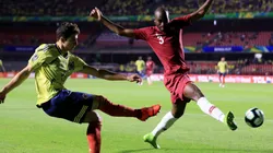 Foto del duelo entre Colombia y Qatar.