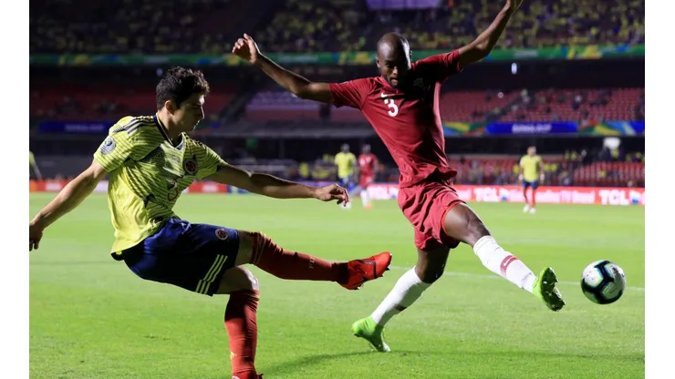 Foto del duelo entre Colombia y Qatar.