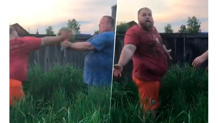 Video viral: este ruso diabólico descuartizó una sandía con un solo golpe