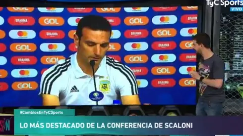 Todo en Tyc Sports: escuchó lo que dijo Scaloni, se re calentó y rompió una tele