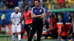 Lionel Scaloni durante el juego ante Colombia.