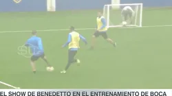 Festeja todo Boca: Benedetto arrancó la pretemporada en Modo Dios