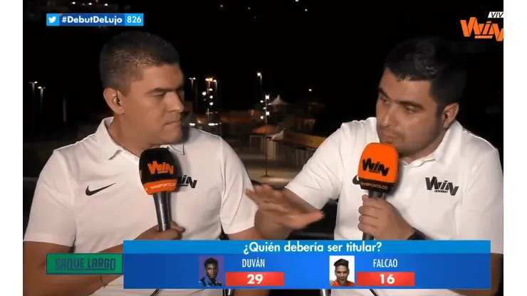Eduardo Luis López y Juan Felipe Cadavid en 'Saque Lardo, de WIN Sports.
