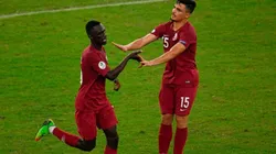 El festejo de los jugadores de Qatar.