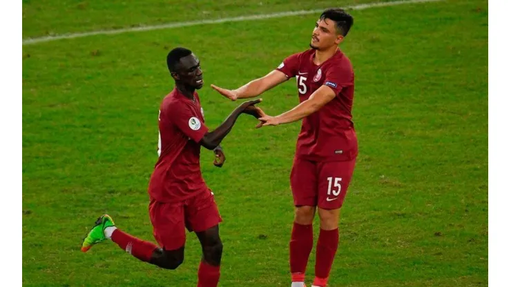 El festejo de los jugadores de Qatar.