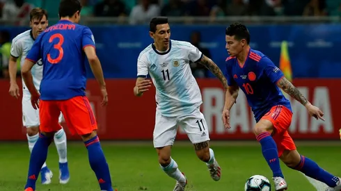 Di María enfrentando a Colombia.