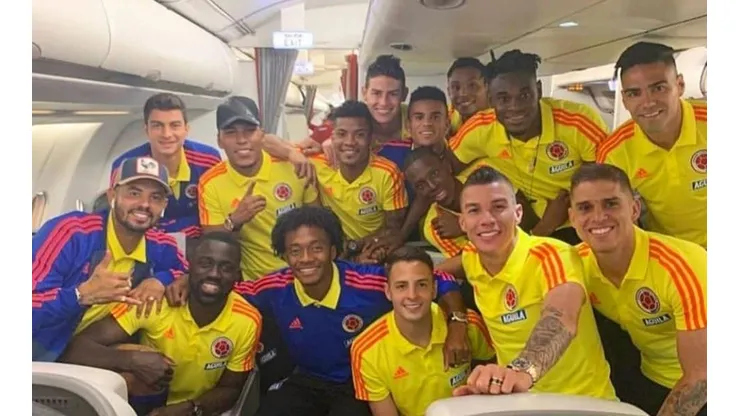 Foto de los futbolistas de la Selección Colombia.