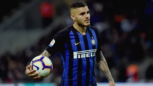 Mauro Icardi con los colores de Inter de Milán.