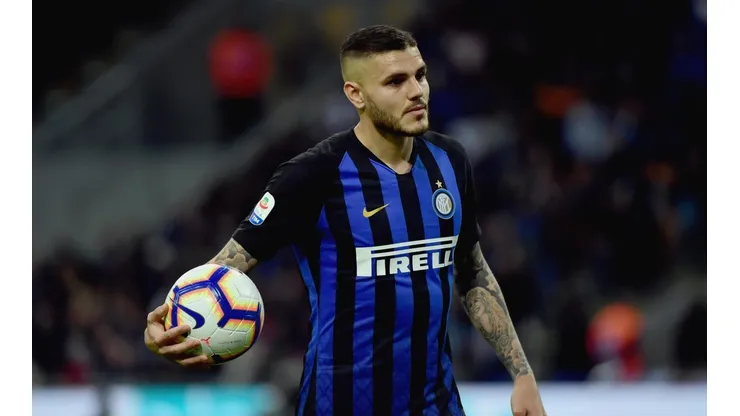 Mauro Icardi con los colores de Inter de Milán.