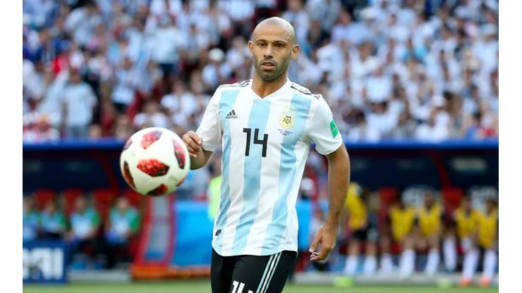Mascherano en su último partido con la Selección Argentina