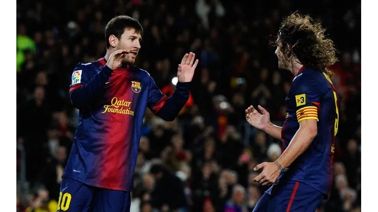 Messi y Puyol, juntos en Barcelona.
