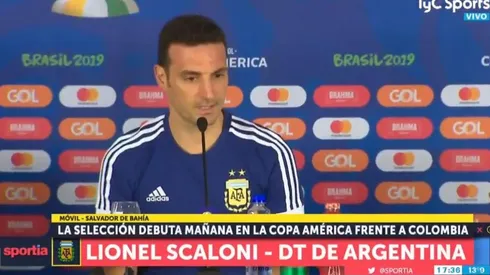 Lionel Scaloni en conferencia de prensa.