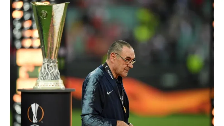 Sarri, tras ganar la UEL.