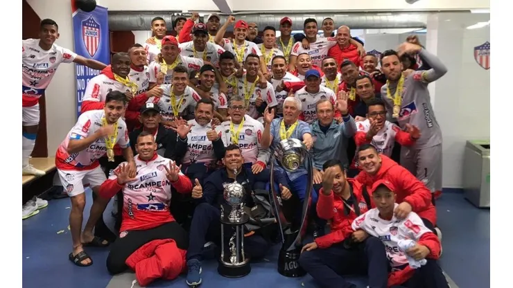Así festejó Junior su título de Liga en los camerinos de El Campín.