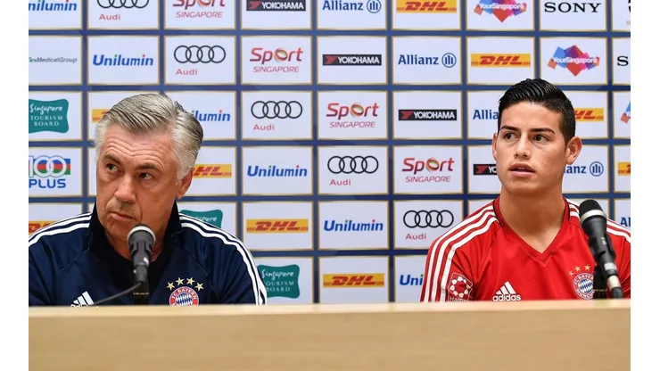 Ancelotti y James en el Bayern Munich.