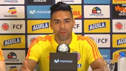 Radamel Falcao en la última conferencia de prensa de la Selección Colombia.