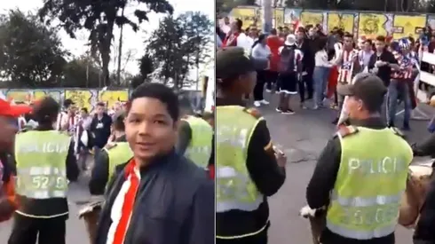 La Policía también se unió a la fiesta de la hinchada de Junior en Bogotá