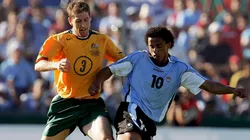 Darío Silva jugando para el seleccionado uruguayo.