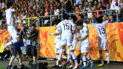 Corea del Sur festeja el 1-0 ante Ecuador.