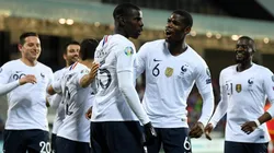 La celebración de los jugadores franceses.