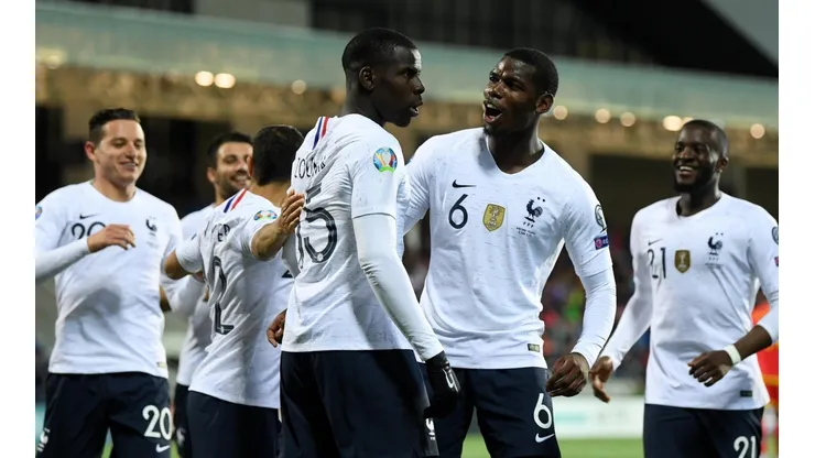 La celebración de los jugadores franceses.