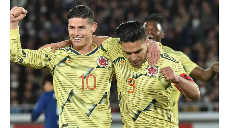 James Rodríguez y Radamel Falcao, jugadores de la Selección Colombia.
