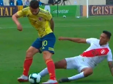 El patadón que le metieron a James Rodríguez que casi lo lesiona