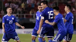 La celebración de los jugadores paraguayos.