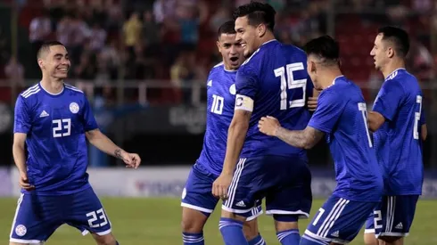 La celebración de los jugadores paraguayos.
