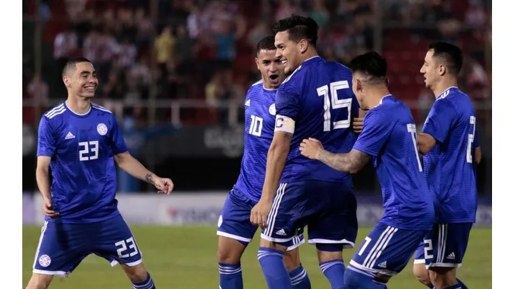 La celebración de los jugadores paraguayos.
