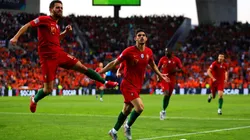 El festejo de Portugal frente a Holanda.