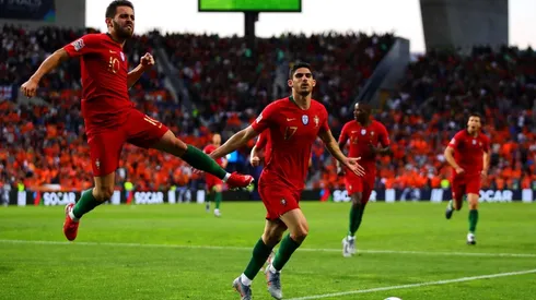 El festejo de Portugal frente a Holanda.