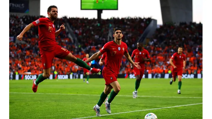 El festejo de Portugal frente a Holanda.