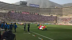 Actos protocolarios para el partido amistoso entre Perú y Colombia.