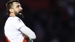 El festejo característico de Lucas Pratto.