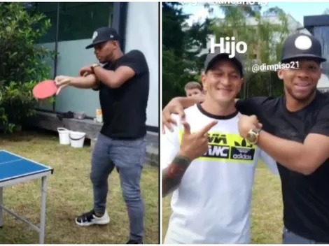 Se calentó Germán Cano: ¡Fabra lo tiene de "hijo" en el ping-pong!