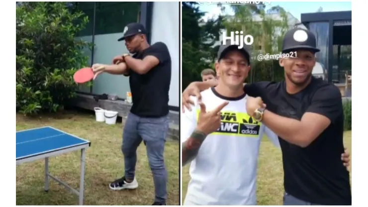 Frank Fabra y Germán Cano y su imperdible duelo de ping-pong.