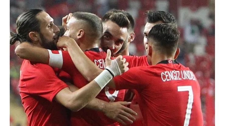 El festejo de los jugadores de Turquía.